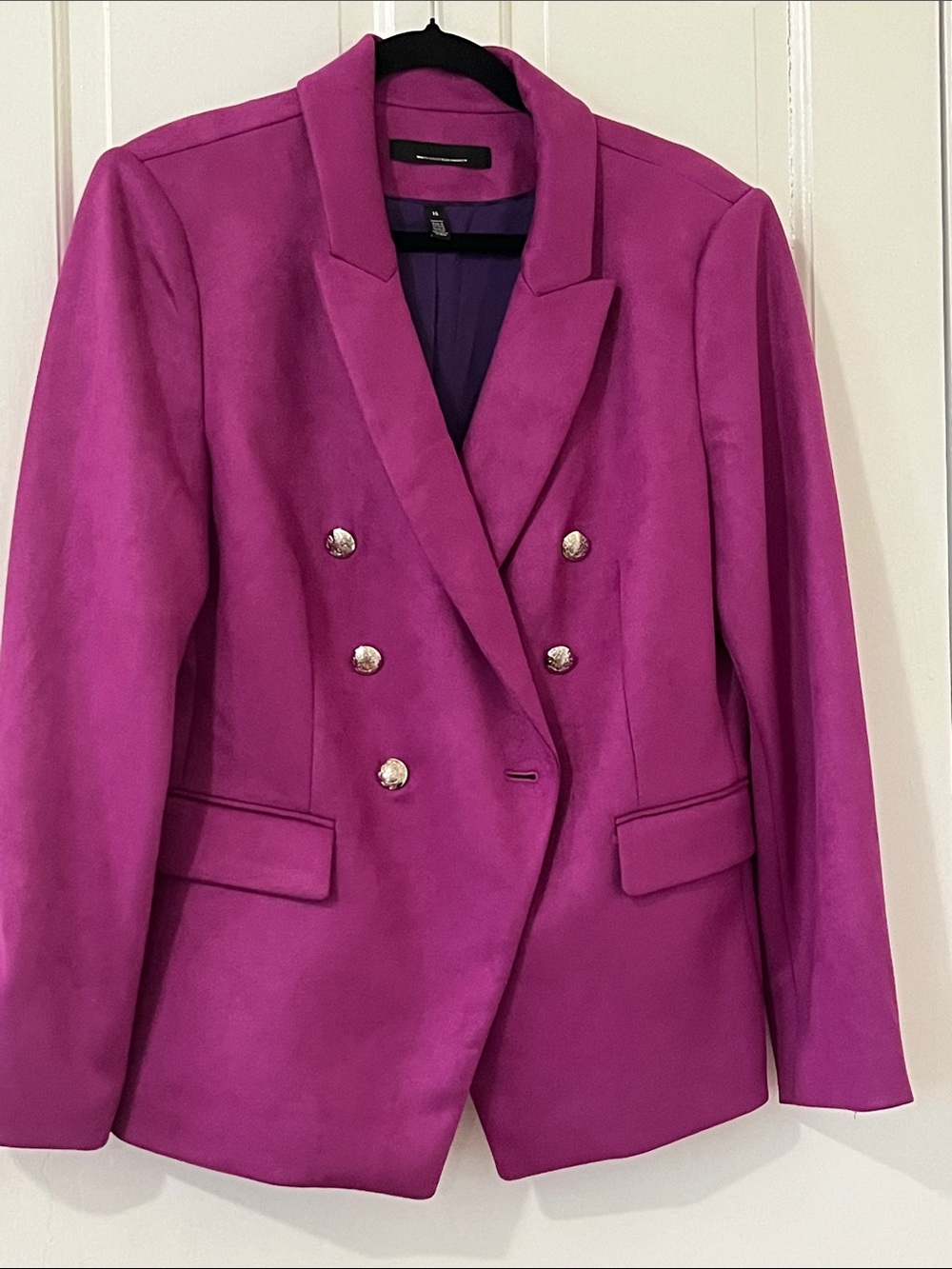 White House Black Market Magenta Double-Breasted Blazer